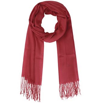Winter Warm Scarf Solid Color Fringe Long Scarves Shawl for Women
