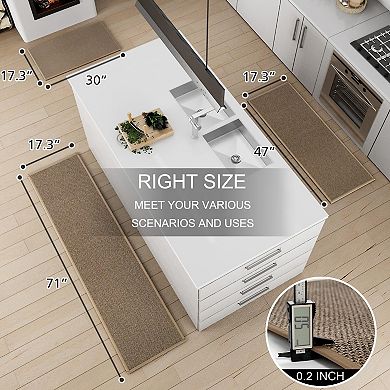 Kitchen Mat Set Cushioned, Non-Slip, Water-Absorbent