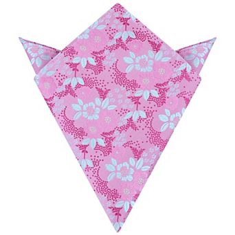 Men's Floral Pocket Squares Embroidered Colorful Flower Pattern Handkerchief