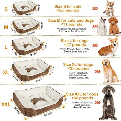Fleece Pet Bed Cozy Dog & Cat Nest Cushion