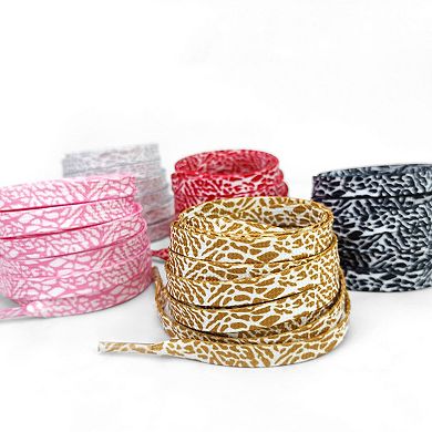 Women's Colorful Contrast Pattern Shoelaces for Sneakers 1 Pair 55.1"