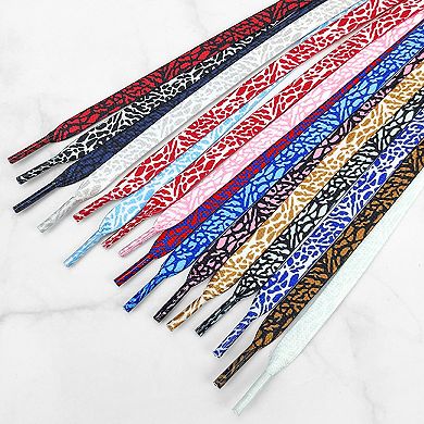 Women's Colorful Contrast Pattern Shoelaces for Sneakers 1 Pair 55.1"