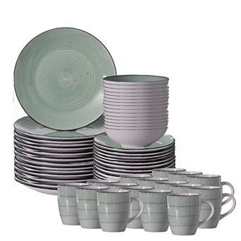 64 pc Dinnerware Set Mugs Bowls Salad and Dinner Plates, Chip Resistant, Dishwasher and Oven Safe