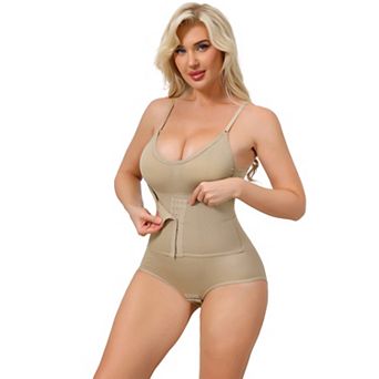 Women's Front Hook Bodysuits Tummy Control V Neck Push Up Camisoles Hip Lifting Leotard Shapewear