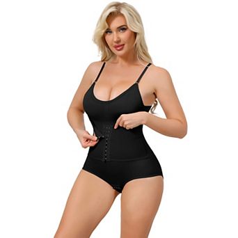 Women's Front Hook Bodysuits Tummy Control V Neck Push Up Camisoles Hip Lifting Leotard Shapewear