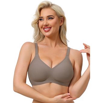 Women's Push Up Wirefree Seamless Adjustable Straps Bras Light and Breathable Minimizers