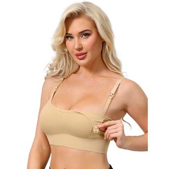 Women's Nursing Bras Wireless Push Up Bralettes Full Coverage Breastfeeding Bra Adjustable Straps