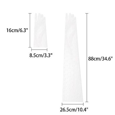 Women's Extra Long Spotted Lace Flared Cuffs Gloves Full Finger Glove