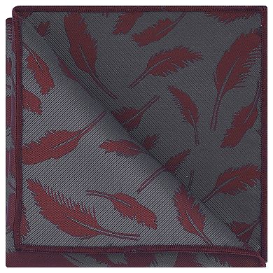 Men's Feather Pocket Square Soft Solid Handkerchief with Embroidered Edge