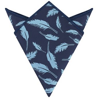 Men's Feather Pocket Square Soft Solid Handkerchief with Embroidered Edge