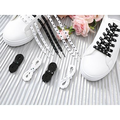 Women's Reflective Stars Shoelaces Flat Strings for Running Sneakers 2 Pairs 47.2"