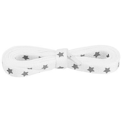 Women's Reflective Stars Shoelaces Flat Strings for Running Sneakers 2 Pairs 47.2"