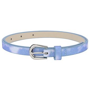 Women's Shinny Sparkly Bling Belts Extra Thin Skinny Waistband for Party Dresses Jeans