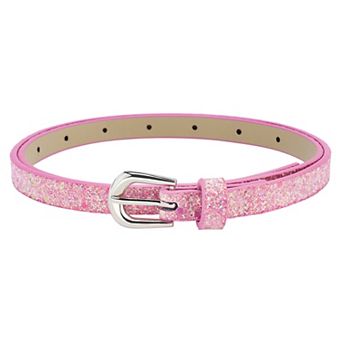 Women's Shinny Sparkly Bling Belts Extra Thin Skinny Waistband for Party Dresses Jeans