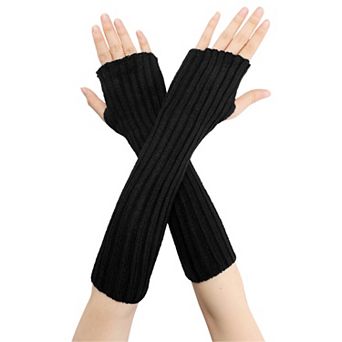 Women's Knit Elastic Arm Warmers Gloves Elbow Long Knitted Cover for Winter