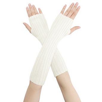 Women's Knit Elastic Arm Warmers Gloves Elbow Long Knitted Cover for Winter