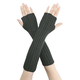 Women's Knit Elastic Arm Warmers Gloves Elbow Long Knitted Cover for Winter