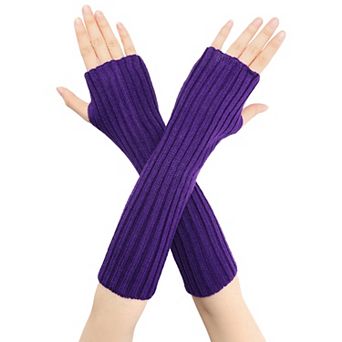 Women's Knit Elastic Arm Warmers Gloves Elbow Long Knitted Cover for Winter