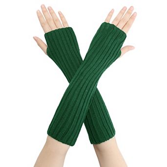 Women's Knit Elastic Arm Warmers Gloves Elbow Long Knitted Cover for Winter