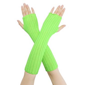 Women's Knit Elastic Arm Warmers Gloves Elbow Long Knitted Cover for Winter