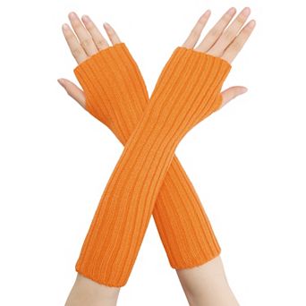 Women's Knit Elastic Arm Warmers Gloves Elbow Long Knitted Cover for Winter