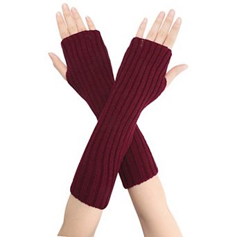 Women's Knit Elastic Arm Warmers Gloves Elbow Long Knitted Cover for Winter