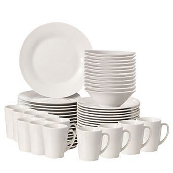 48 pc Dinnerware Set Mugs Bowls Salad and Dinner Plates, Chip Resistant, Dishwasher and Oven Safe