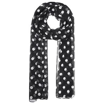 Women's Polka Dots Scarf Retro Sheer Long Scarves for All Season