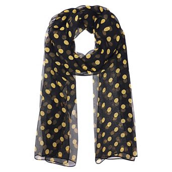 Women's Polka Dots Scarf Retro Sheer Long Scarves for All Season