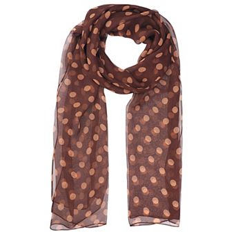 Women's Polka Dots Scarf Retro Sheer Long Scarves for All Season