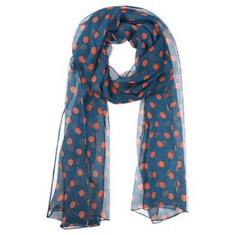 Women's Polka Dots Scarf Retro Sheer Long Scarves for All Season