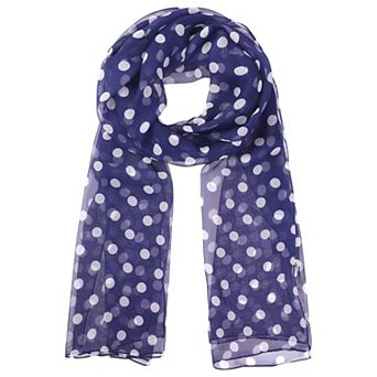 Women's Polka Dots Scarf Retro Sheer Long Scarves for All Season
