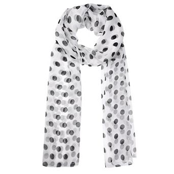Women's Polka Dots Scarf Retro Sheer Long Scarves for All Season