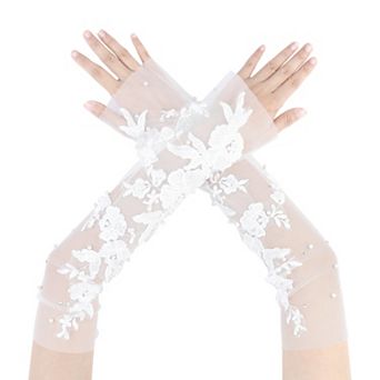 Women's Lace Gloves Arm Length Sleeves for Wedding Party 3.74x17.32x4.72"