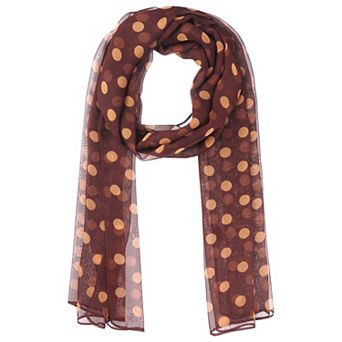 Women's Polka Dots Scarf Retro Sheer Long Scarves for All Season 63.0x19.7"