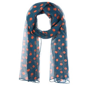 Women's Polka Dots Scarf Retro Sheer Long Scarves for All Season 63.0x19.7"