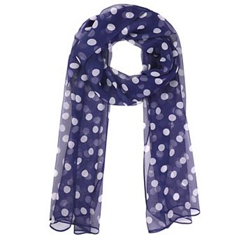 Women's Polka Dots Scarf Retro Sheer Long Scarves for All Season 63.0x19.7"