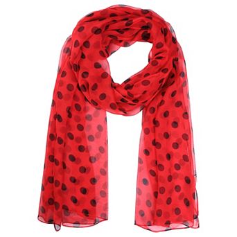 Women's Polka Dots Scarf Retro Sheer Long Scarves for All Season 63.0x19.7"