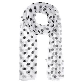 Women's Polka Dots Scarf Retro Sheer Long Scarves for All Season 63.0x19.7"