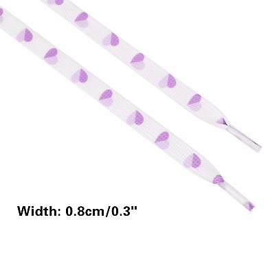 Women's Flat Shoestrings Heart Printed Shoelaces for Sneakers 1 Pair 55.1"