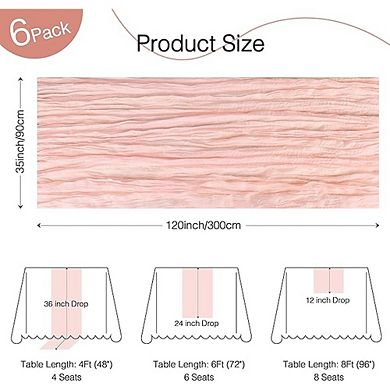 Pink Cheesecloth Table Runner, Boho Rustic Wedding & Spring Party Decor