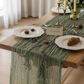Cheesecloth Table Runner Rustic Gauze Soft Sheer Fabric