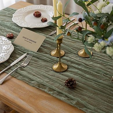 Cheesecloth Table Runner Rustic Gauze Soft Sheer Fabric