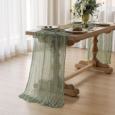 Cheesecloth Table Runner Rustic Gauze Soft Sheer Fabric