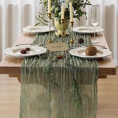 Cheesecloth Table Runner Rustic Gauze Soft Sheer Fabric