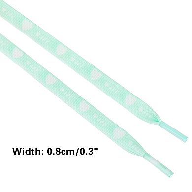 Women's Flat Shoestrings Heart Printed Shoelaces for Sneakers 1 Pair 39.4"
