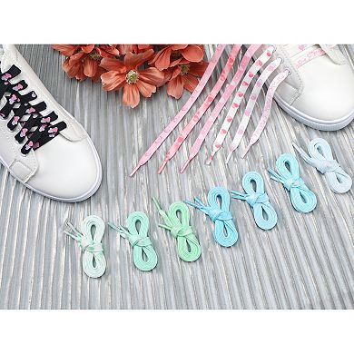 Women's Flat Shoestrings Heart Printed Shoelaces for Sneakers 1 Pair 39.4"