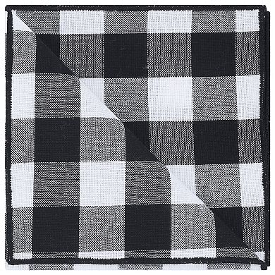 Men's Pocket Squares Checkered Cotton Handkerchiefs Buffalo Plaid for Wedding Party