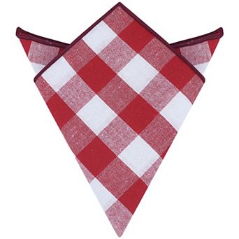 Men's Pocket Squares Checkered Cotton Handkerchiefs Buffalo Plaid for Wedding Party