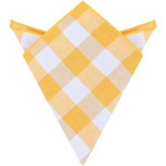 Men's Pocket Squares Checkered Cotton Handkerchiefs Buffalo Plaid for Wedding Party